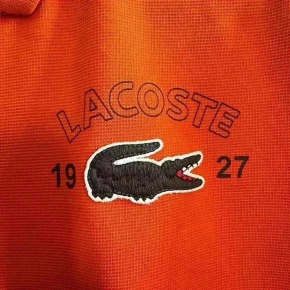 Lacoste Men’s Orange Polo - Size 6 (XL) - Picture 3 of 9